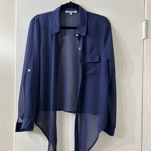 Daniel Rainn Blue Sheer Blouse